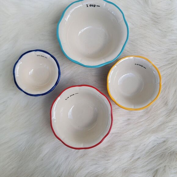 Pioneer Woman Nesting Measuring Bowls Cups Set of 4 Piece-Floral ceramic - Picture 1 of 3